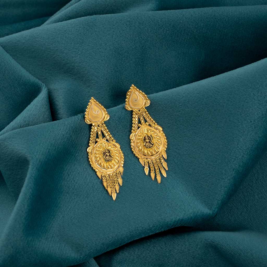 22k Plain Gold Earring JG-2206-06236 – Jewelegance