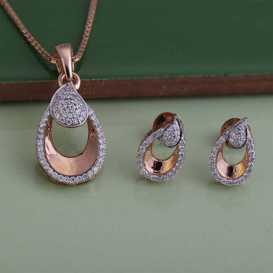 18k Real Diamond Pendant Set JG-1901-2076