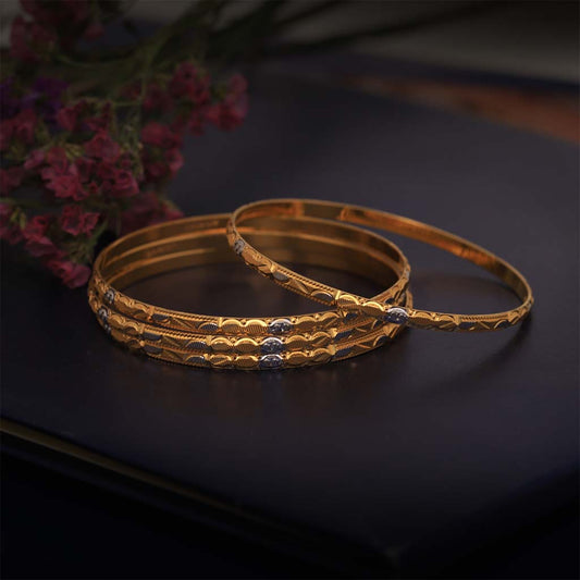 22k Plain Gold Bangles JG-1902-3378