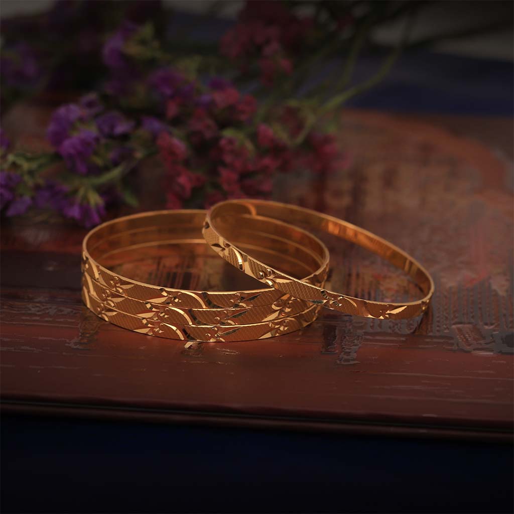 22k Plain Gold Bangles JG-1902-3380