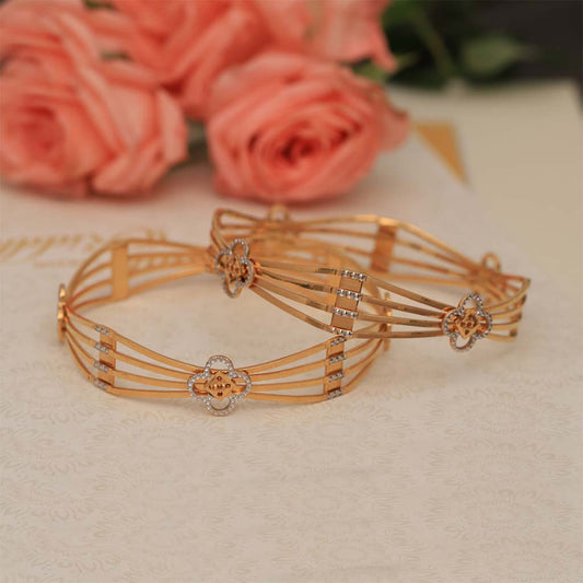 22k Plain Gold Bangles JG-1902-3382