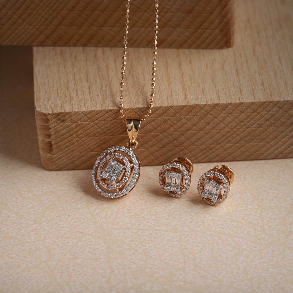 18k Real Diamond Pendant Set JG-1903-3646