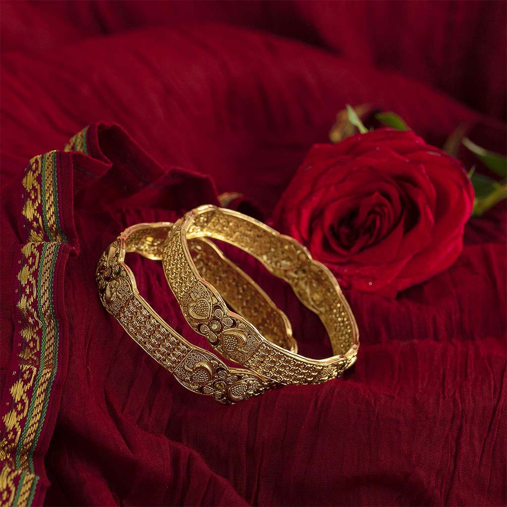 22k Plain Gold Bangles JG-1908-00095