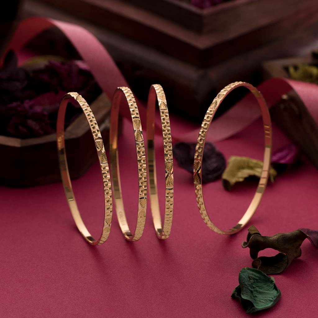 22k Plain Gold Bangles JG-2002-01030