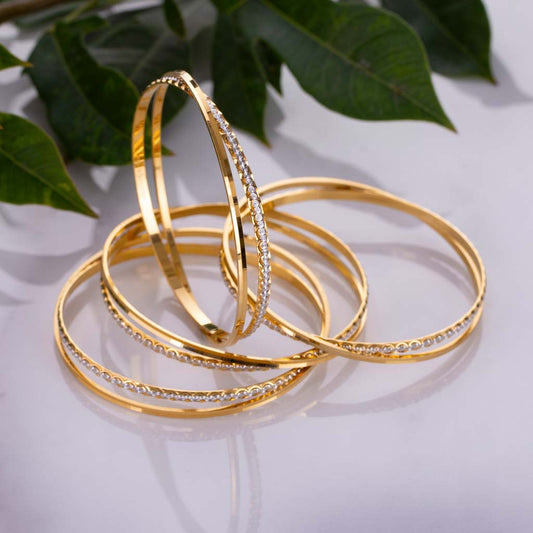 22k Plain Gold Bangles JG-2002-01112