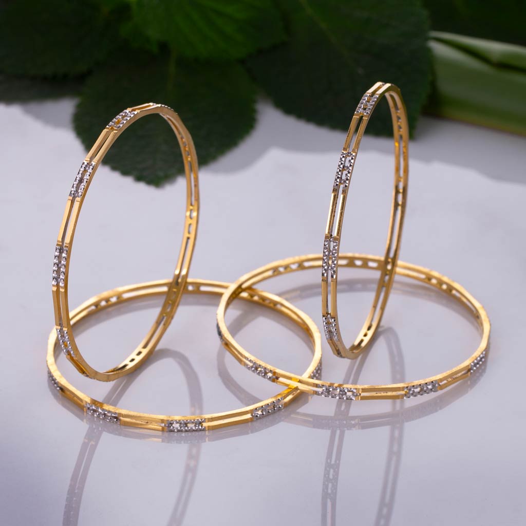 22k Plain Gold Bangles JG-2002-01116