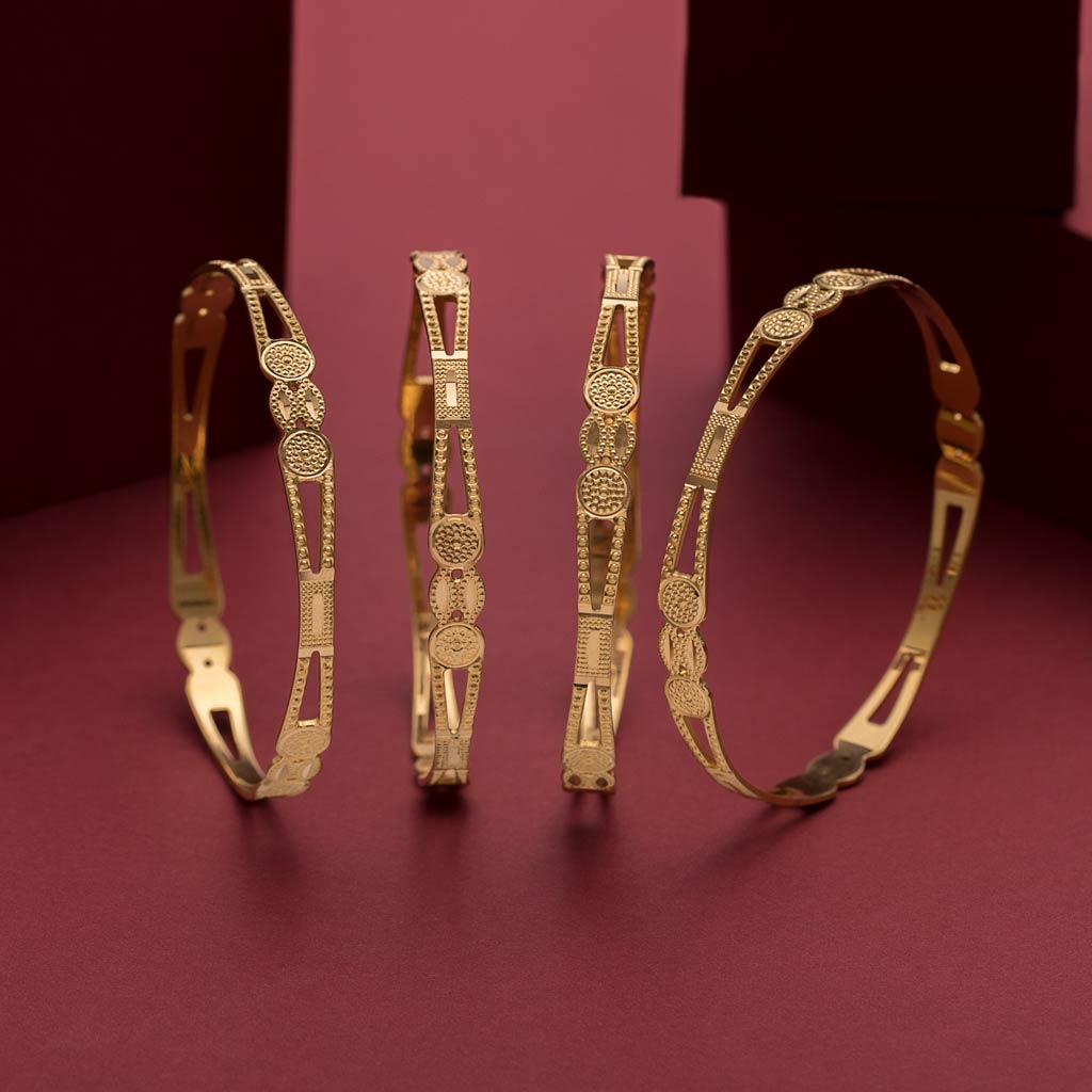 22k Plain Gold Bangles JG-2002-01588