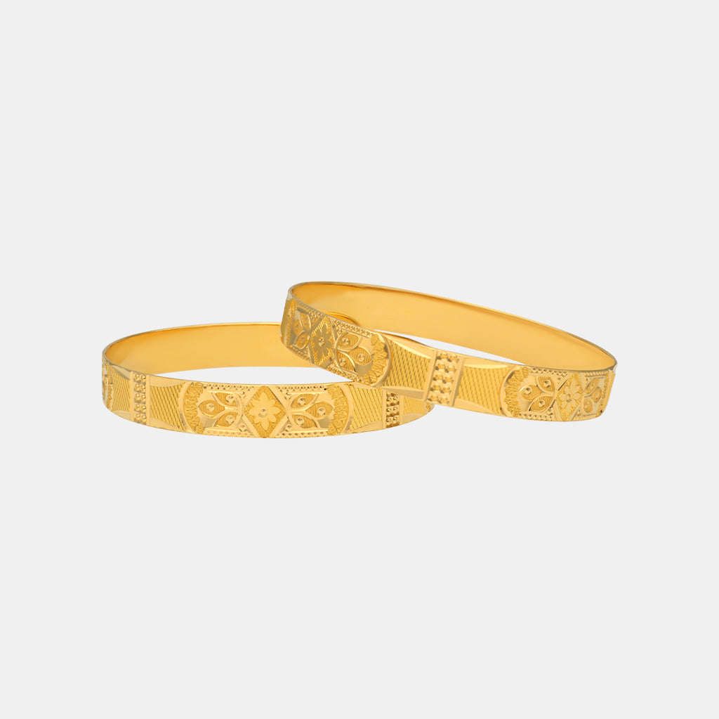 22k Plain Gold Bangles JG-2207-06547