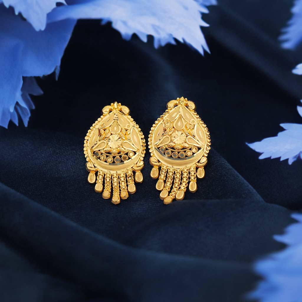 New Gold Earrings Designs 18kt Purity Small Drop Earring – Welcome to Rani  Alankar