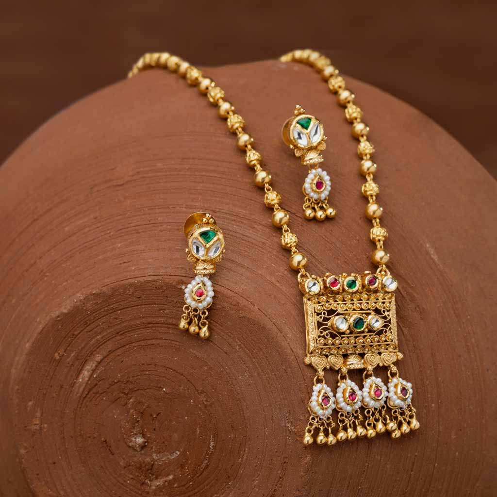 22k Jadtar Necklace Set JGS-2002-00966