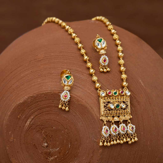 22k Jadtar Necklace Set JGS-2002-00966