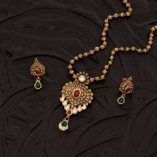 22k Jadtar Necklace Set JGS-2004-02181