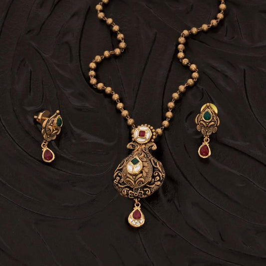 22k Jadtar Necklace Set JGS-2004-02182