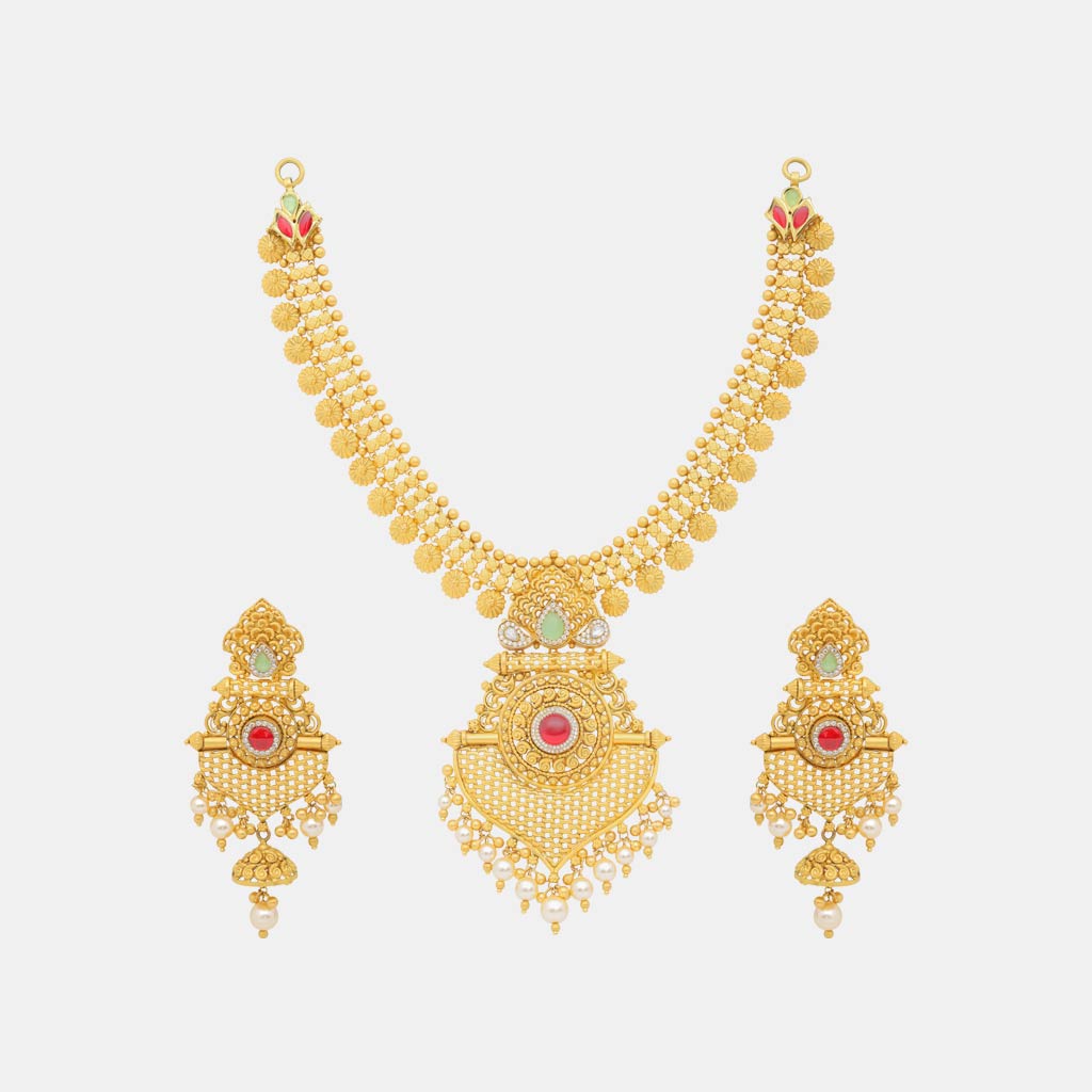 22k Jadtar Necklace Set JGS-2306-08913