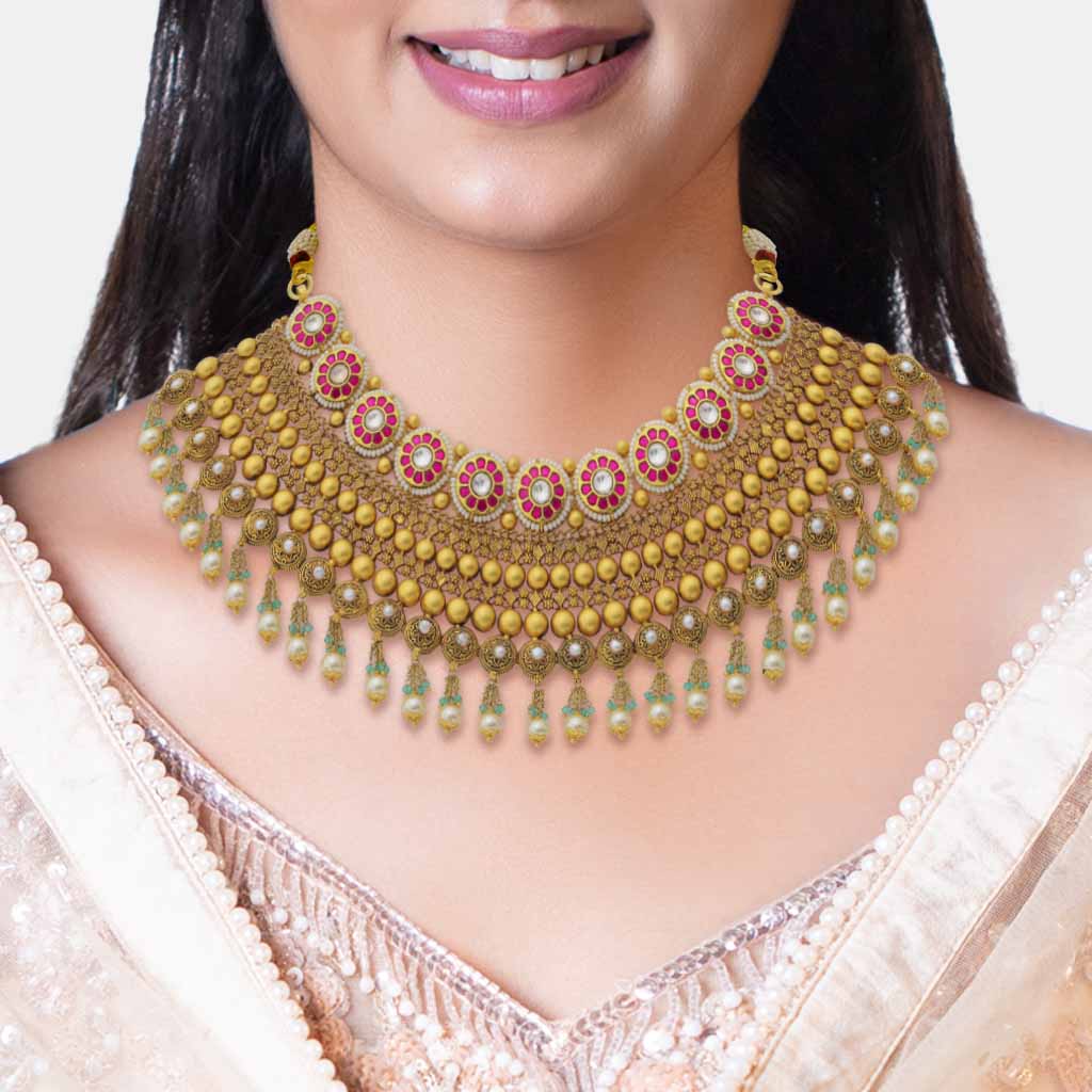 22k Jadtar Necklace Set JGS-2306-08942