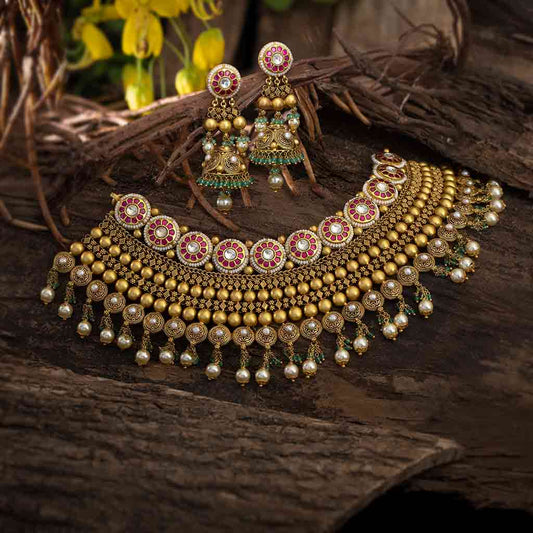 22k Jadtar Necklace Set JGS-2306-08942