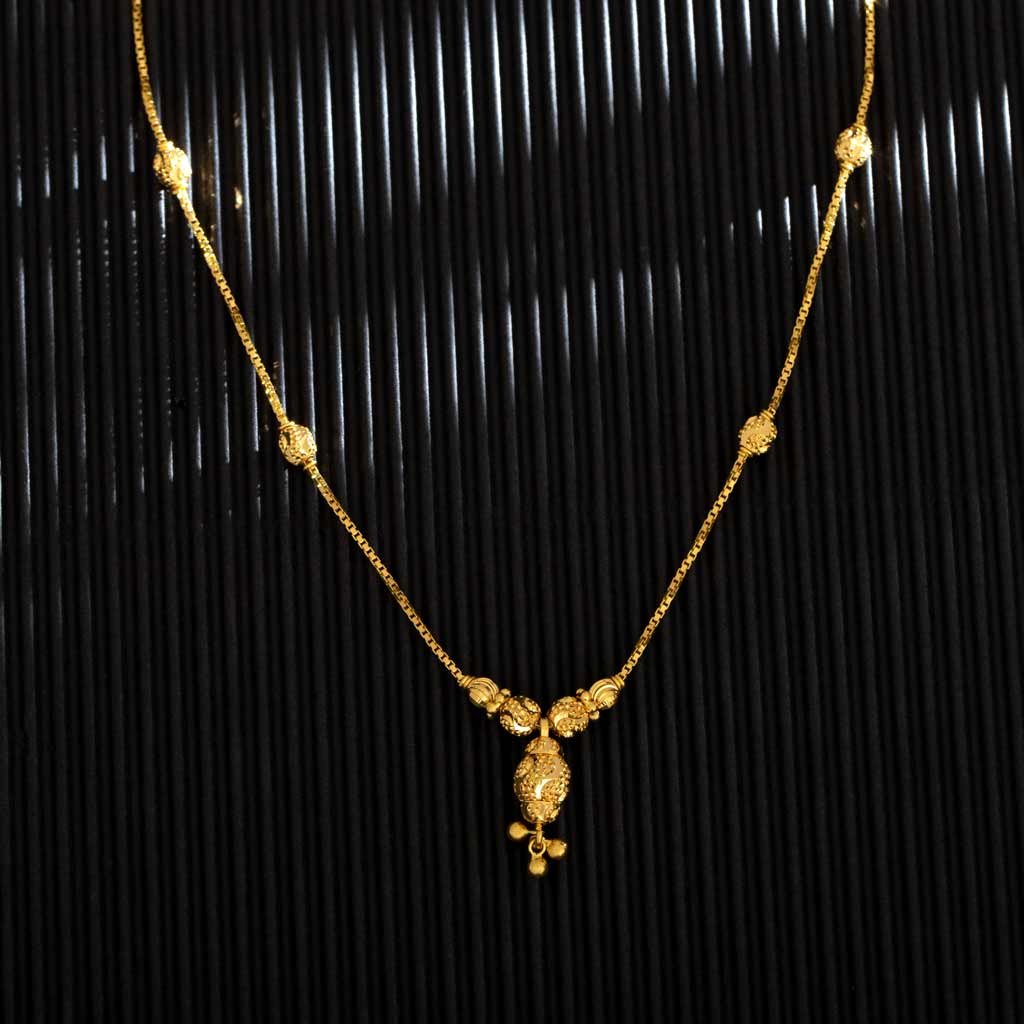 22k Plain Gold Necklace JGS-2307-09000