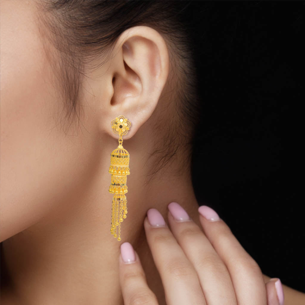 Golden Stylish Ladies Earring at Rs 500/pair in Mumbai | ID: 25832579212