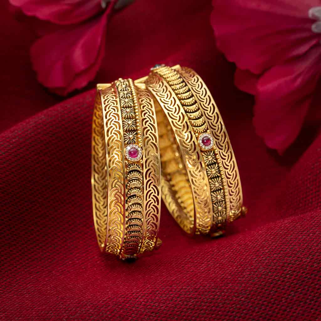 22k Antique Bangles JGS-2309-09206