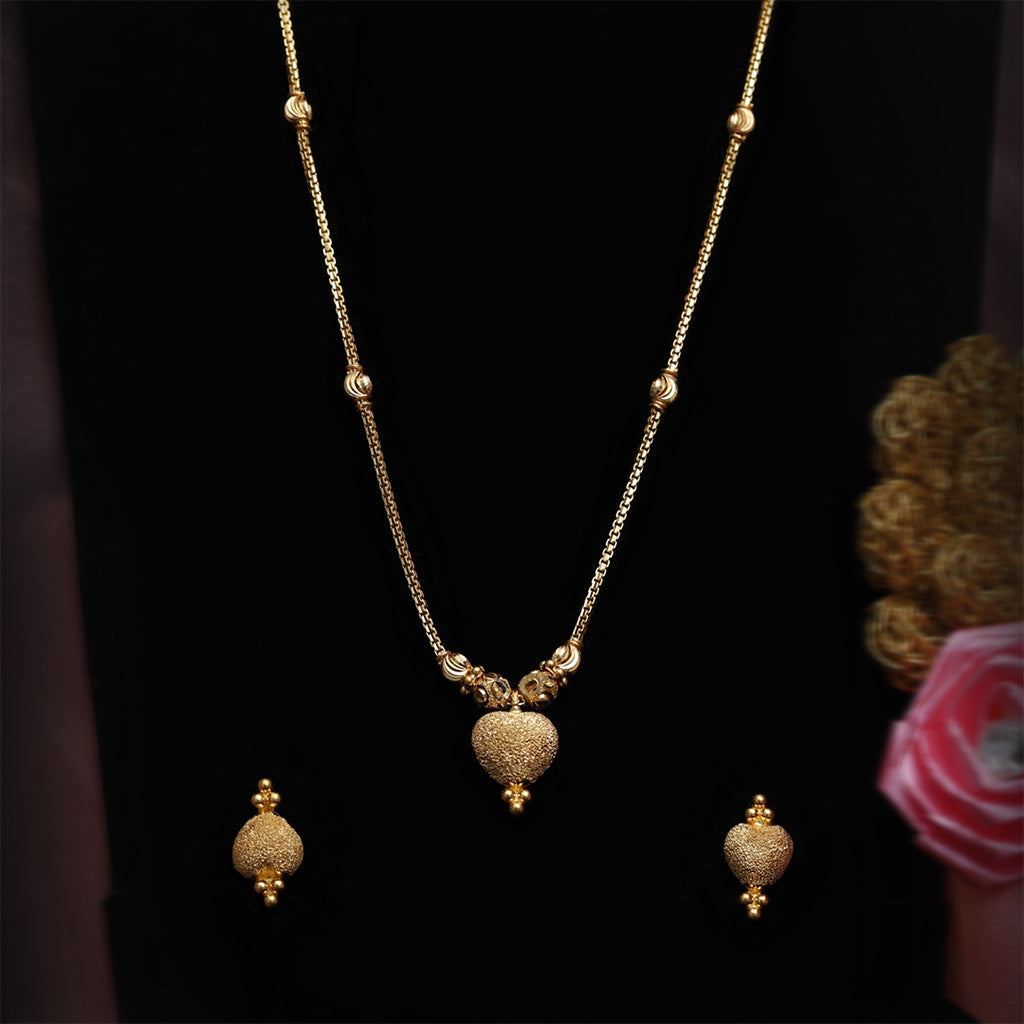 22k Plain Gold Necklace Set JG-1003