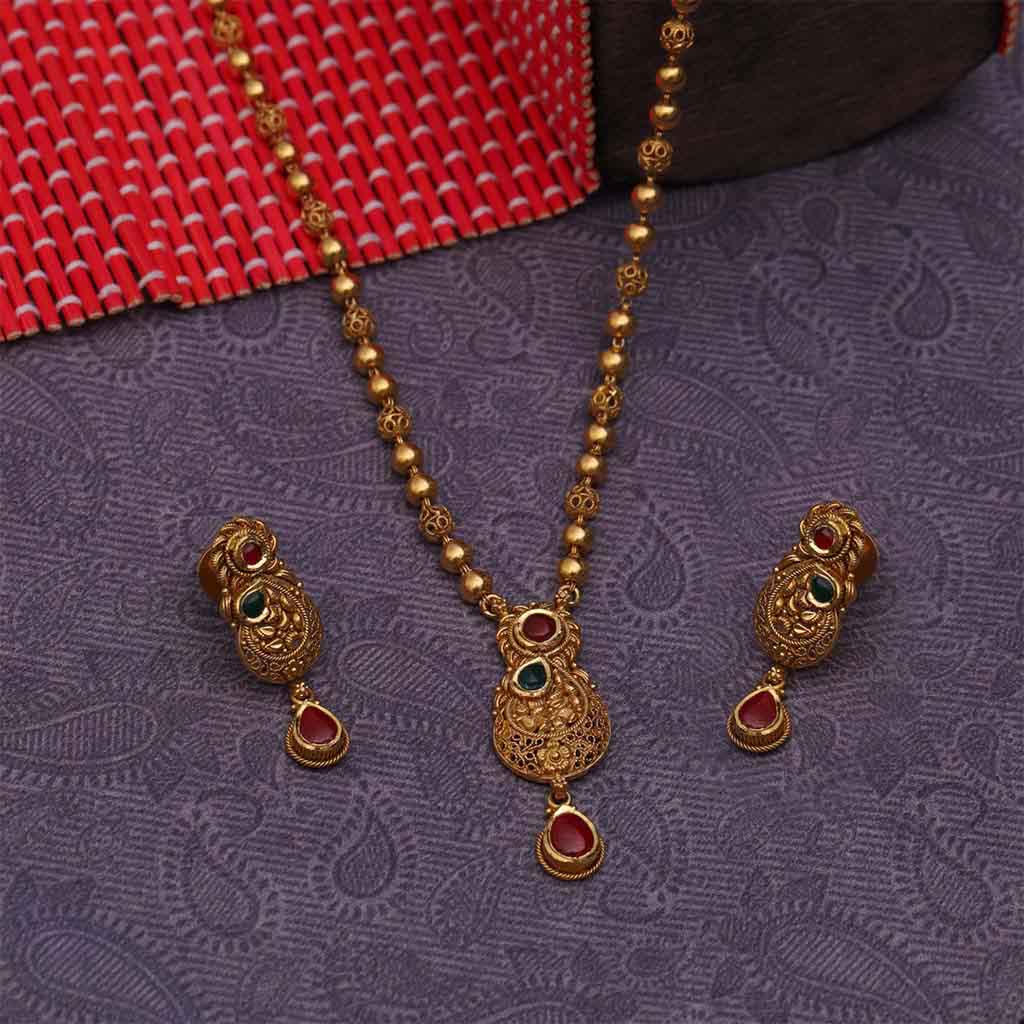 22k Jadtar Necklace Set JG-1811-1283