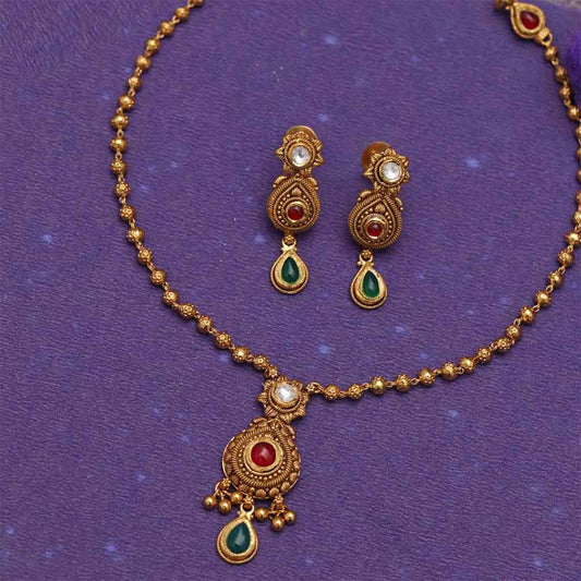 22k Jadtar Necklace Set JG-1811-1311