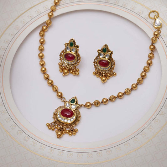 22k Jadtar Necklace Set JG-1812-1530