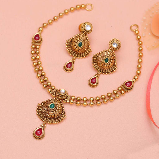 22k Jadtar Necklace Set JG-1812-1798