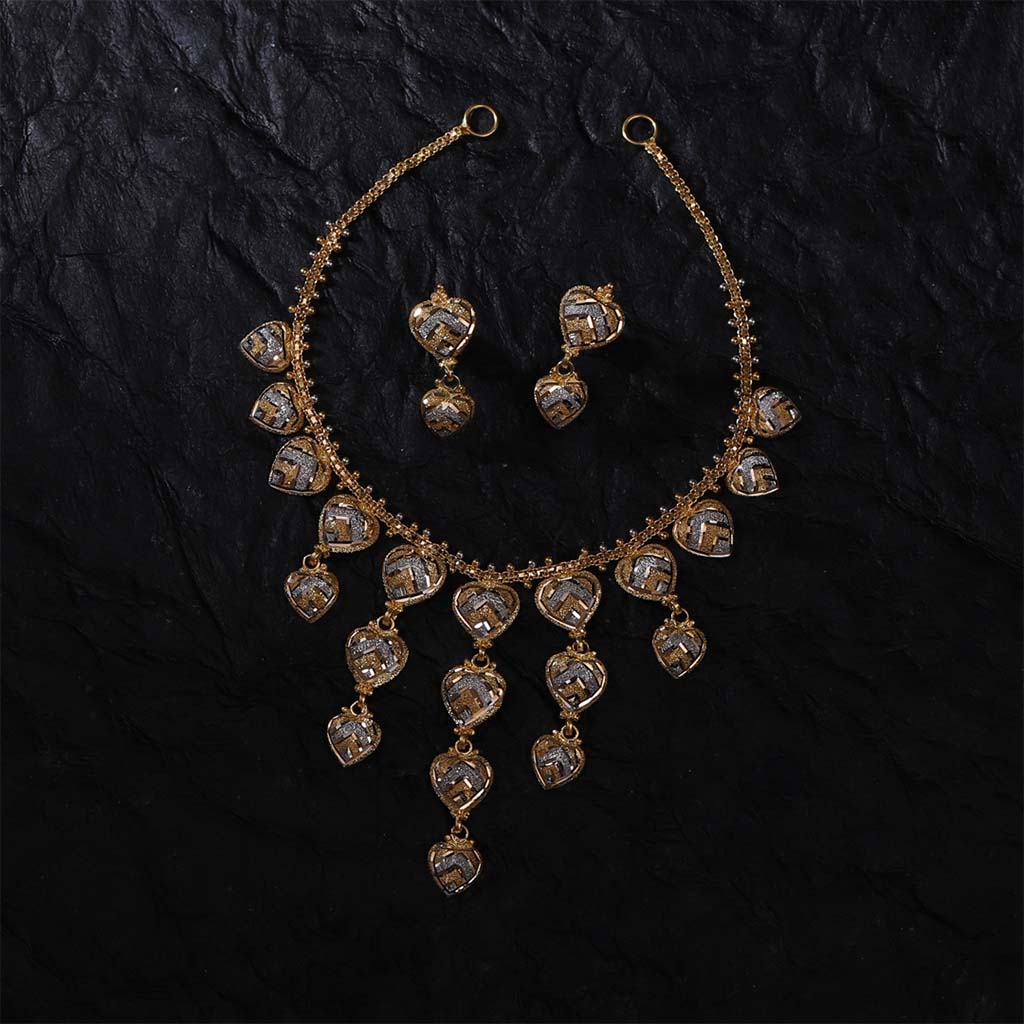 22k Plain Gold Necklace Set JG-1901-3018