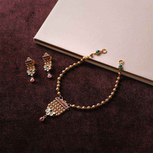 22k Jadtar Necklace Set JG-1905-2480