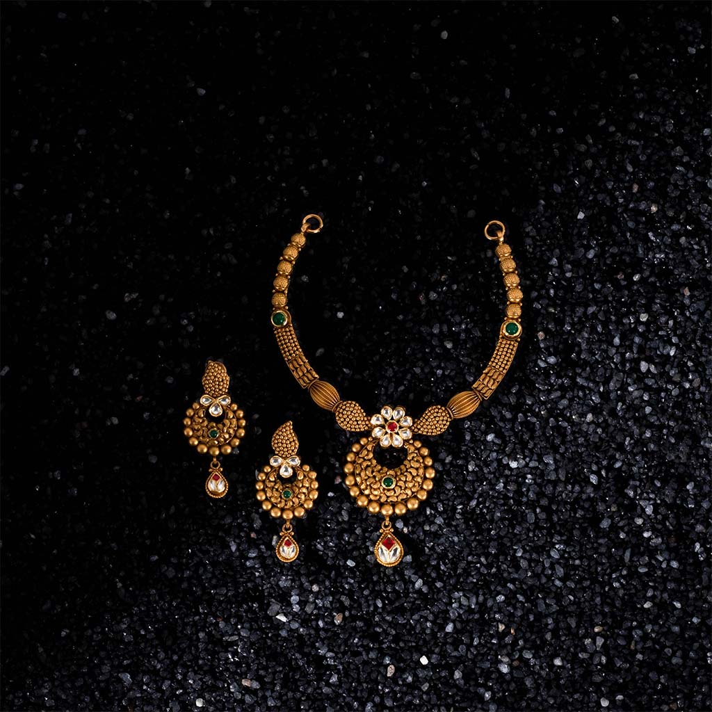 22k Jadtar Necklace Set JG-1907-2981 – Jewelegance