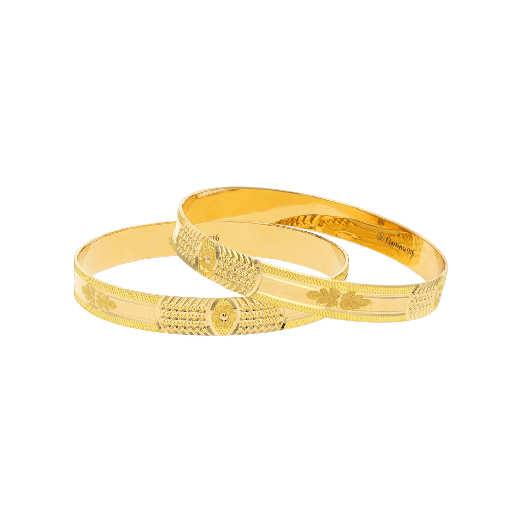 22k Plain Gold Bangles JG-2103-00555