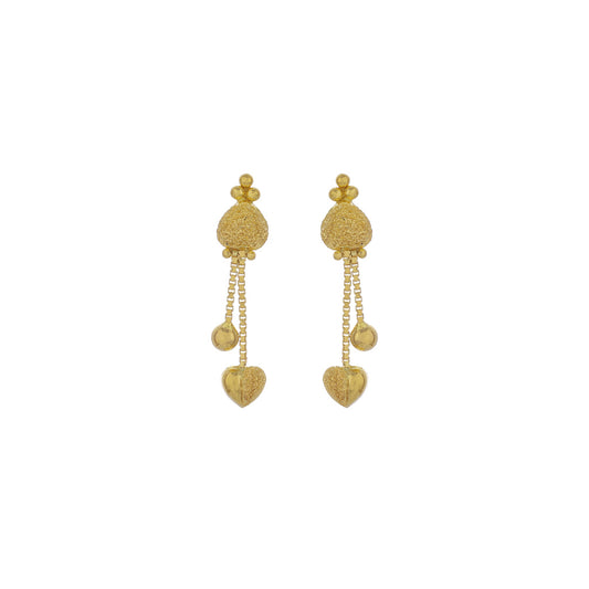 22k Plain Gold Earring JG-2206-06236 – Jewelegance