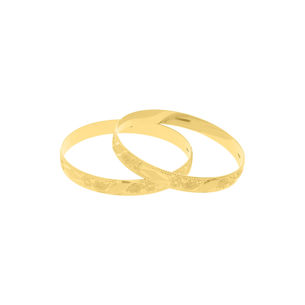 22k Plain Gold Bangles JG-2108-02850