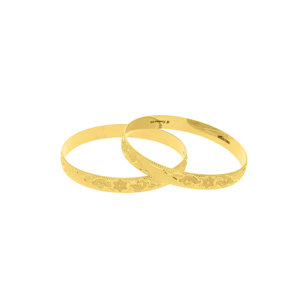 22k Plain Gold Bangles JG-2108-02851