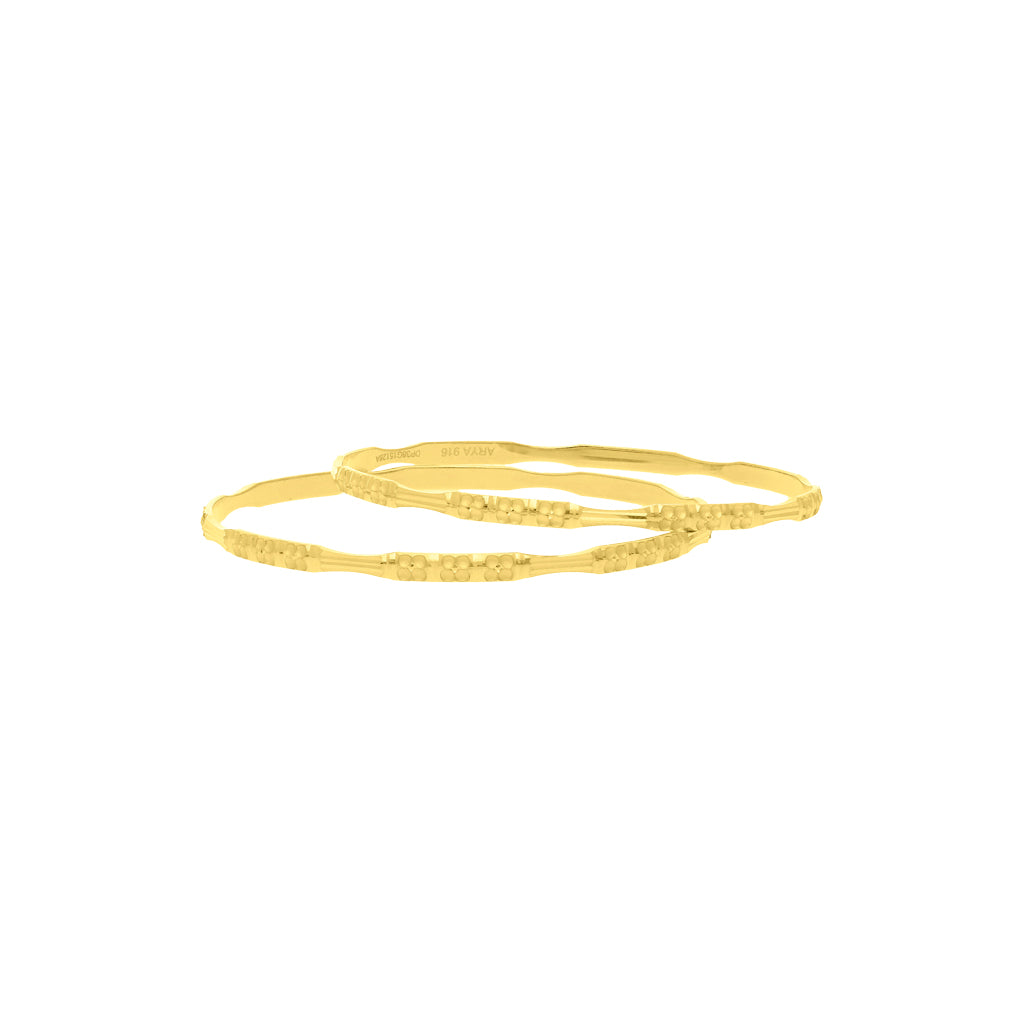 22k Plain Gold Bangles JG-2108-02897