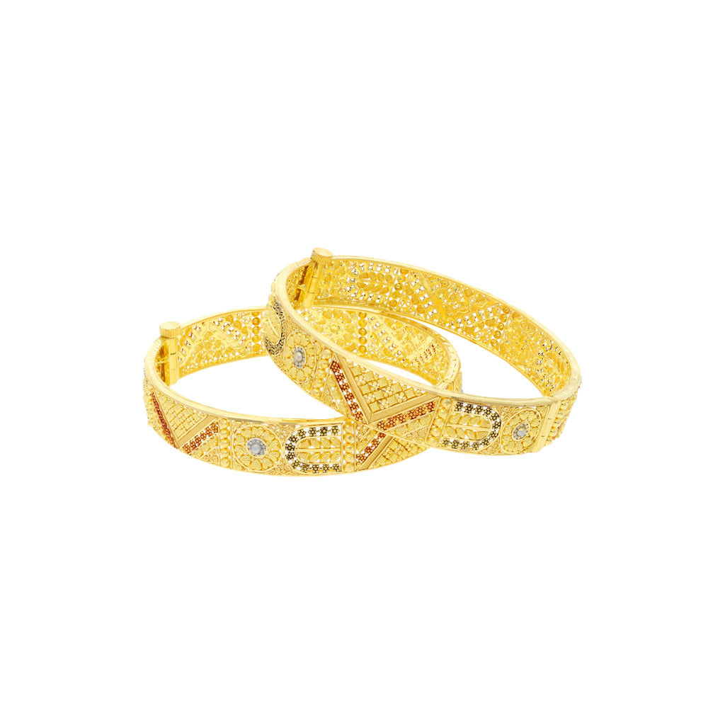 22k Plain Gold Bangles JG-2108-03319