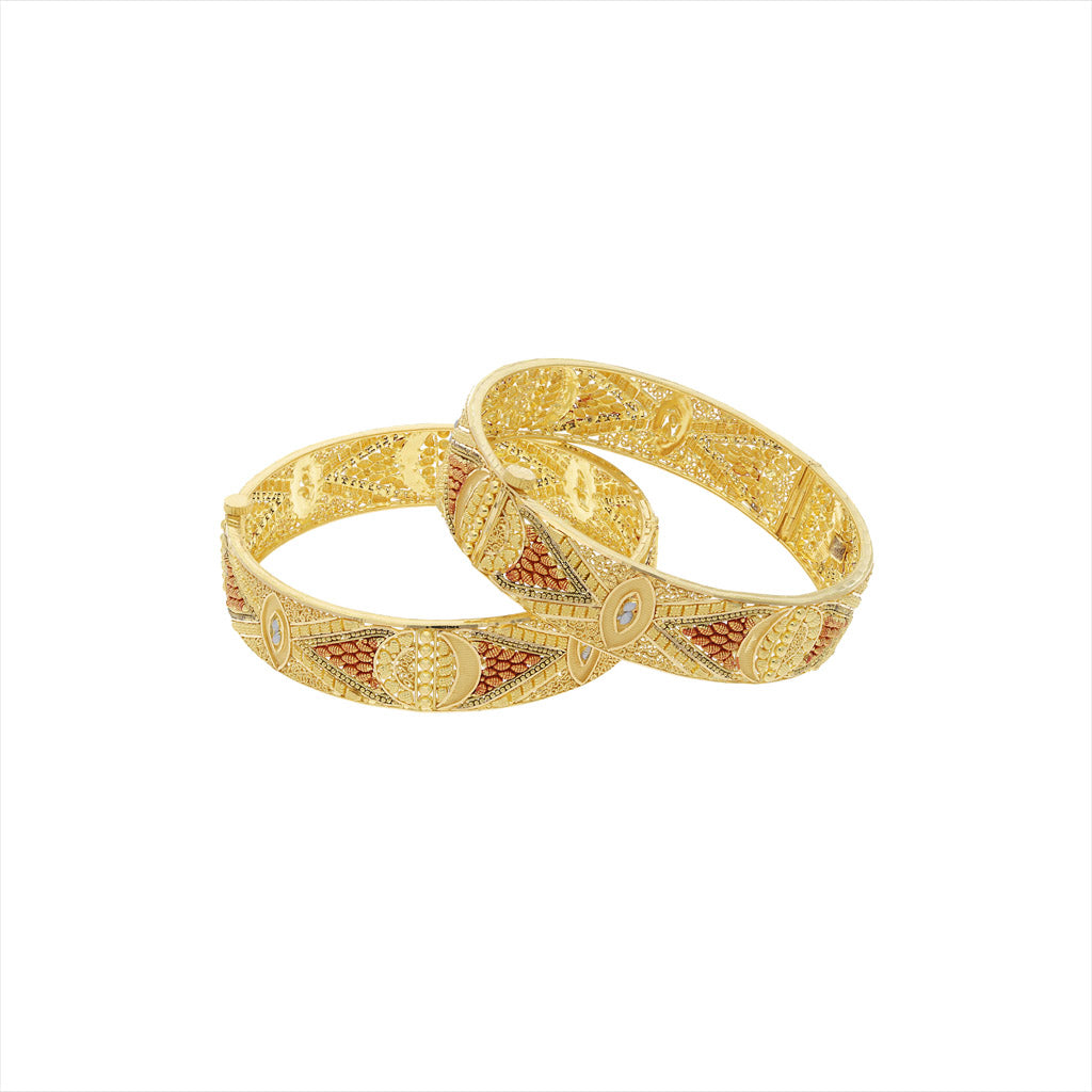 22k Plain Gold Bangles JG-2108-03340