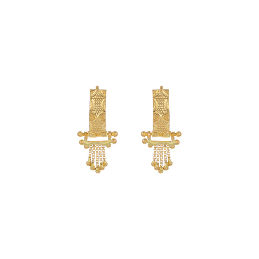 22k Plain Gold Earring JG-2002-01921 – Jewelegance