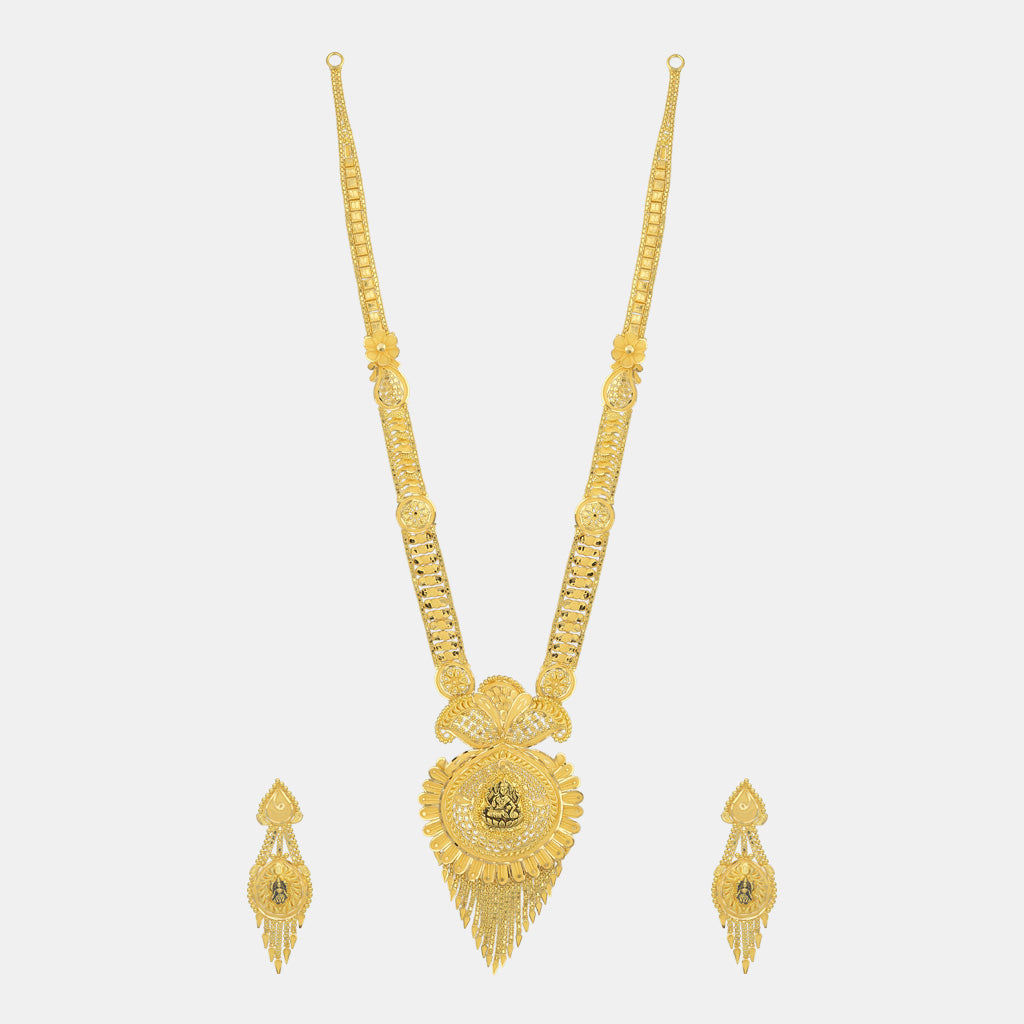 22k Plain Gold Necklace Set JG-2204-06123 – Jewelegance