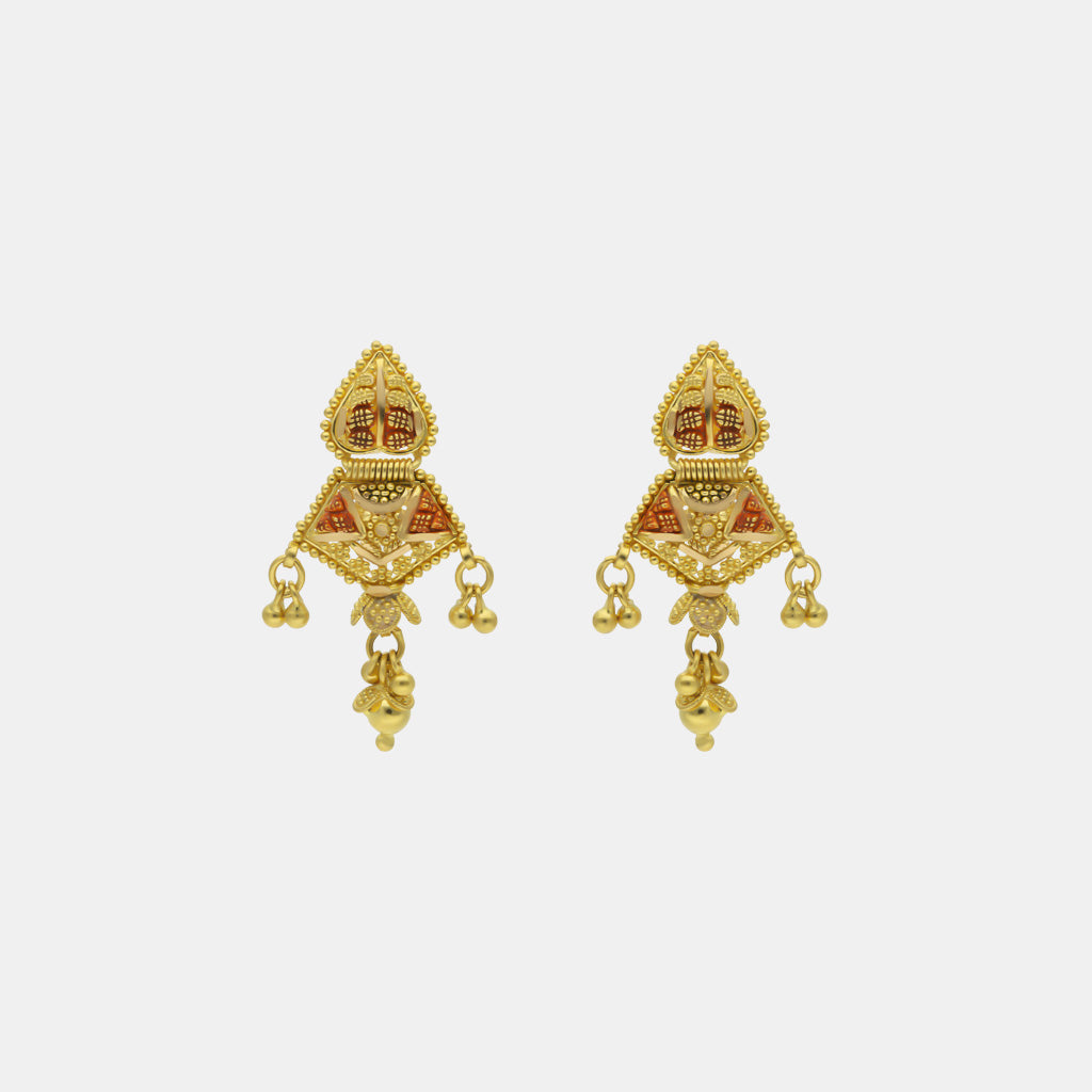 22k Plain Gold Earring JG-2206-06236 – Jewelegance