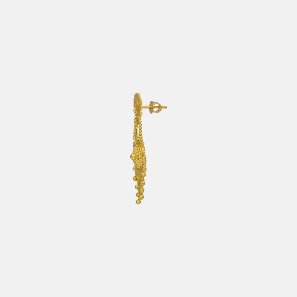 22k Plain Gold Earring JG-2206-06236 – Jewelegance