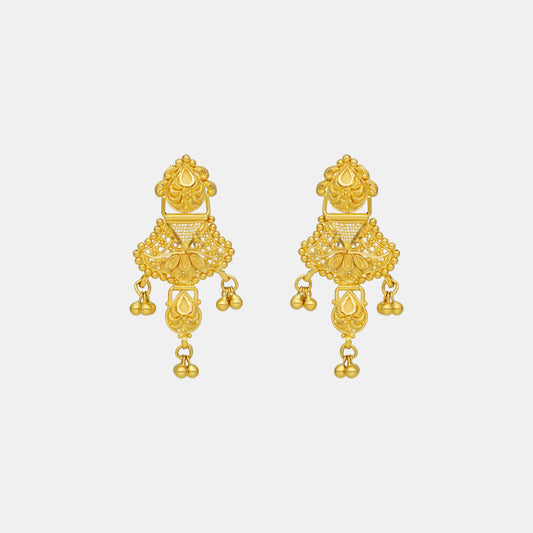 22k Plain Gold Earring JG-2206-06236 – Jewelegance