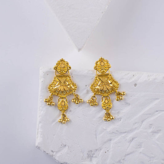 22k Plain Gold Earring JG-2206-06236 – Jewelegance