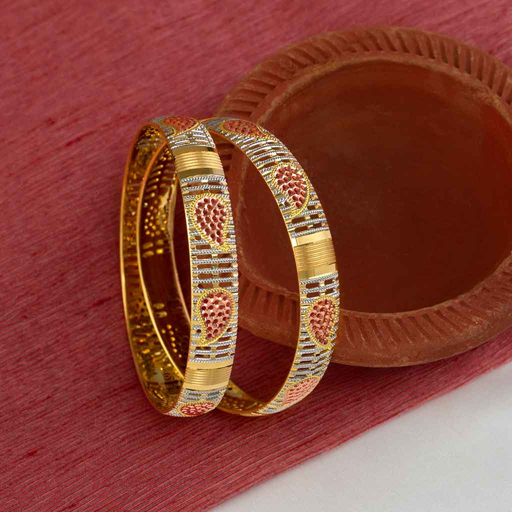 22k Plain Gold Bangles JG-2210-07508