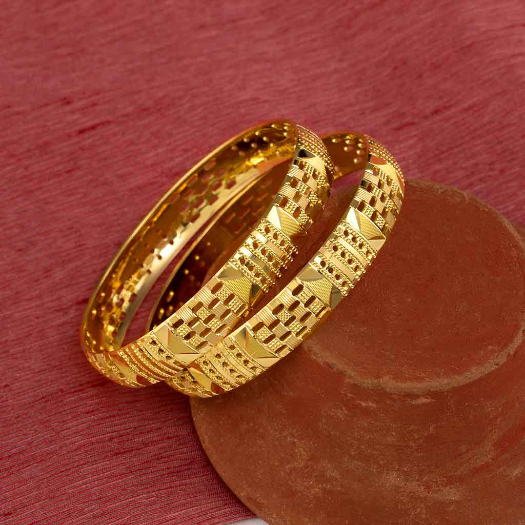 22k Plain Gold Bangles JG-2210-07510