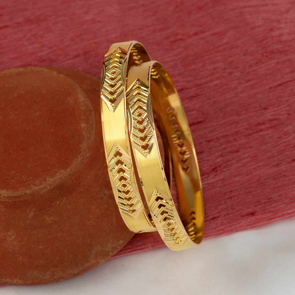 22k Plain Gold Bangles JG-2210-07512