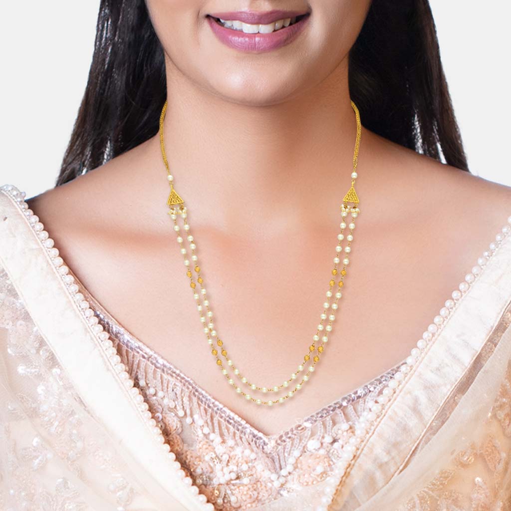 22k Pearl Necklace JGP-2212-07841