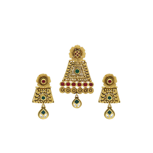 22k Jadtar Pendant Set JGS-2103-00496