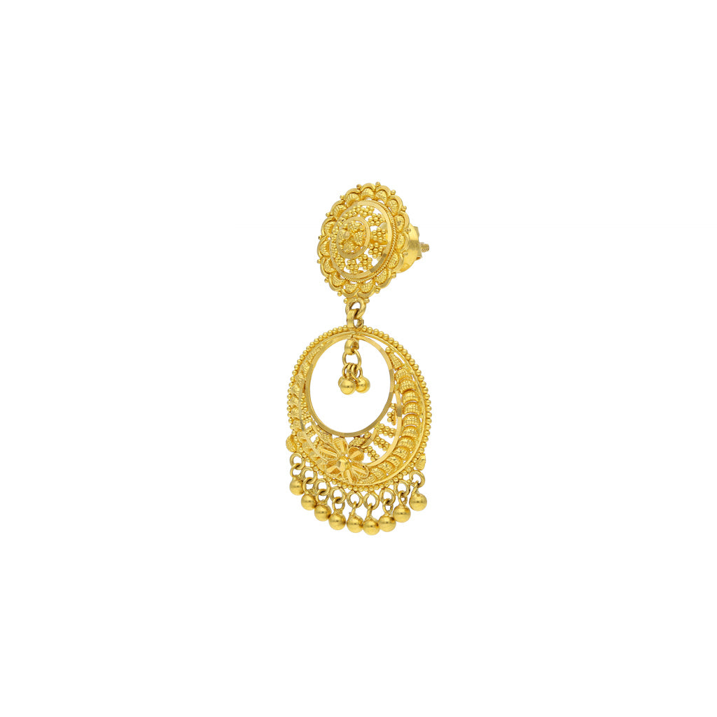 22k Plain Gold Earring JGS-2106-01262